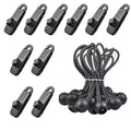 12 Pcs Outdoor Tent Clip with 12 Pcs Tied Rope Clamp Windproof Outdoor Camping Accessories