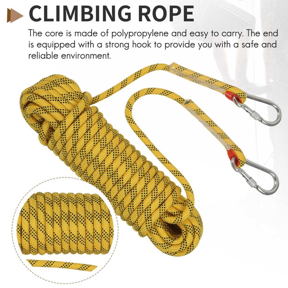 20M Outdoor Climbing Rope Diameter 12Mm Outdoor Hiking Accessories High Strength Rope Safety Rope Lifeline Hiking Accessories Yellow