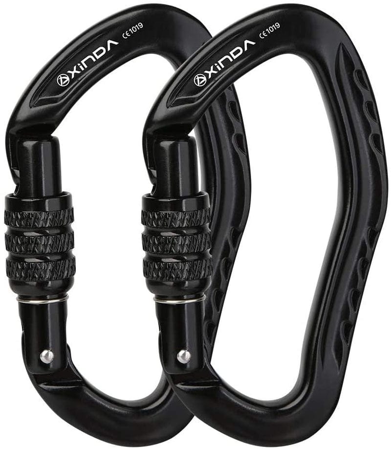 22KN Screwgate Climbing Carabiner Clip, Heavy Duty Offset D-Ring Locking Carabiner Large, CE UIAA Certified Carabiner Hooks for Climbing Hammock